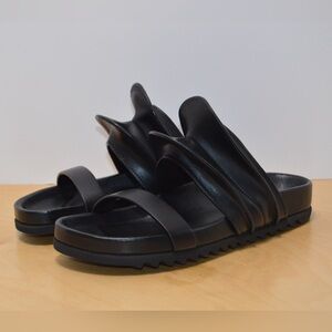 Rick Owens Brancusi Granola Ankle Leather Slides Sandals $1180